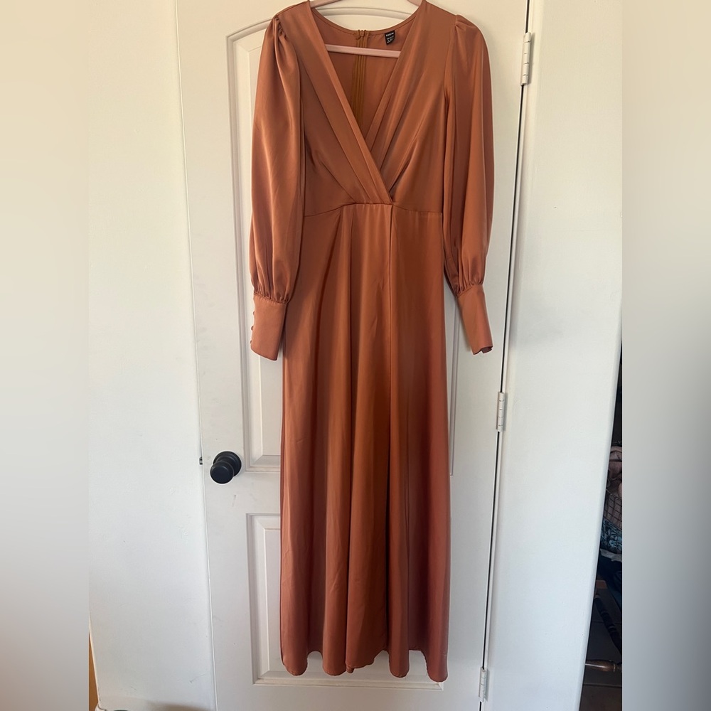 SHEIN Copper Long Sleeve Maxi Dress